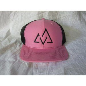 NEW Black & Pink Richardson 112 Embroidered M Mountains Snapback Trucker Hat Cap